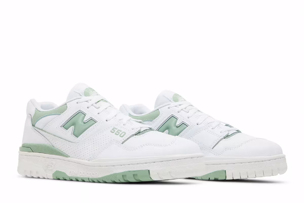 New Balance 550 White Mint Green, view 9