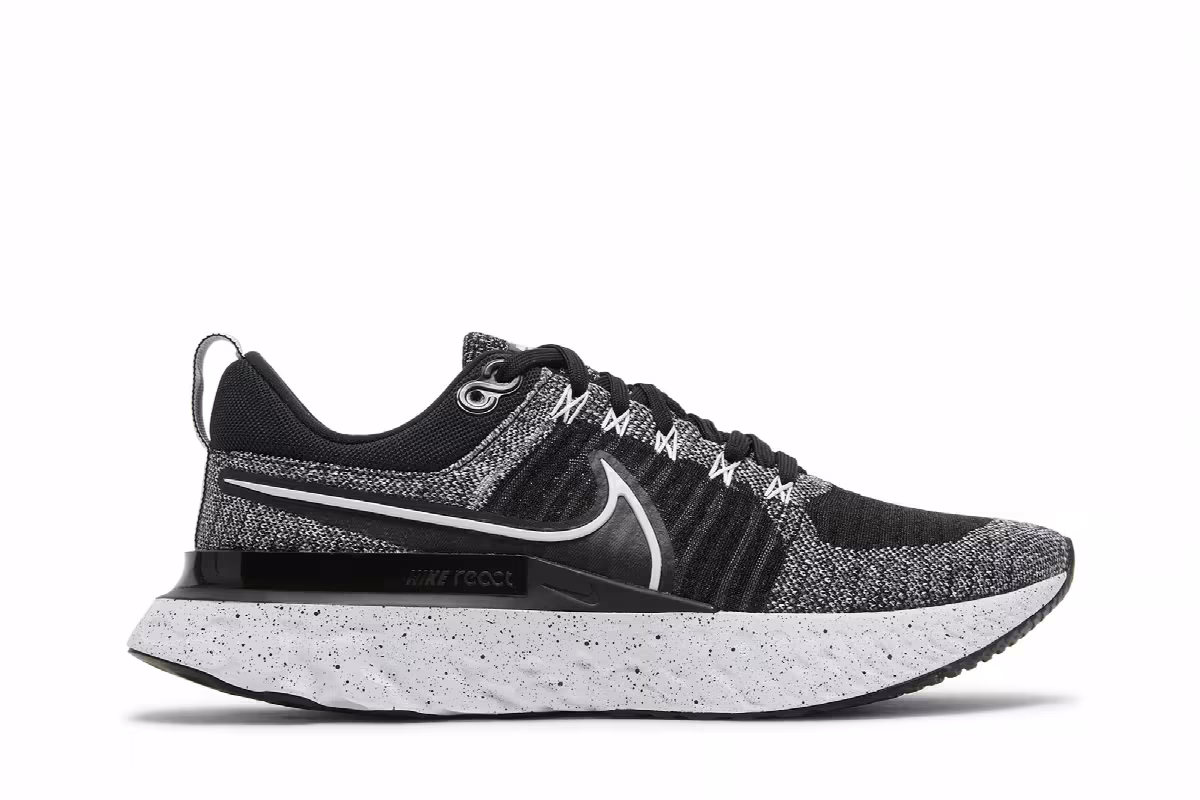 Nike React Infinity Run Flyknit 2 White Black, view 2