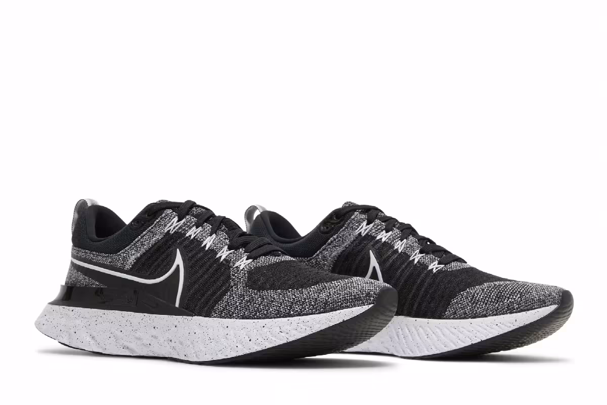 Nike React Infinity Run Flyknit 2 White Black, view 9