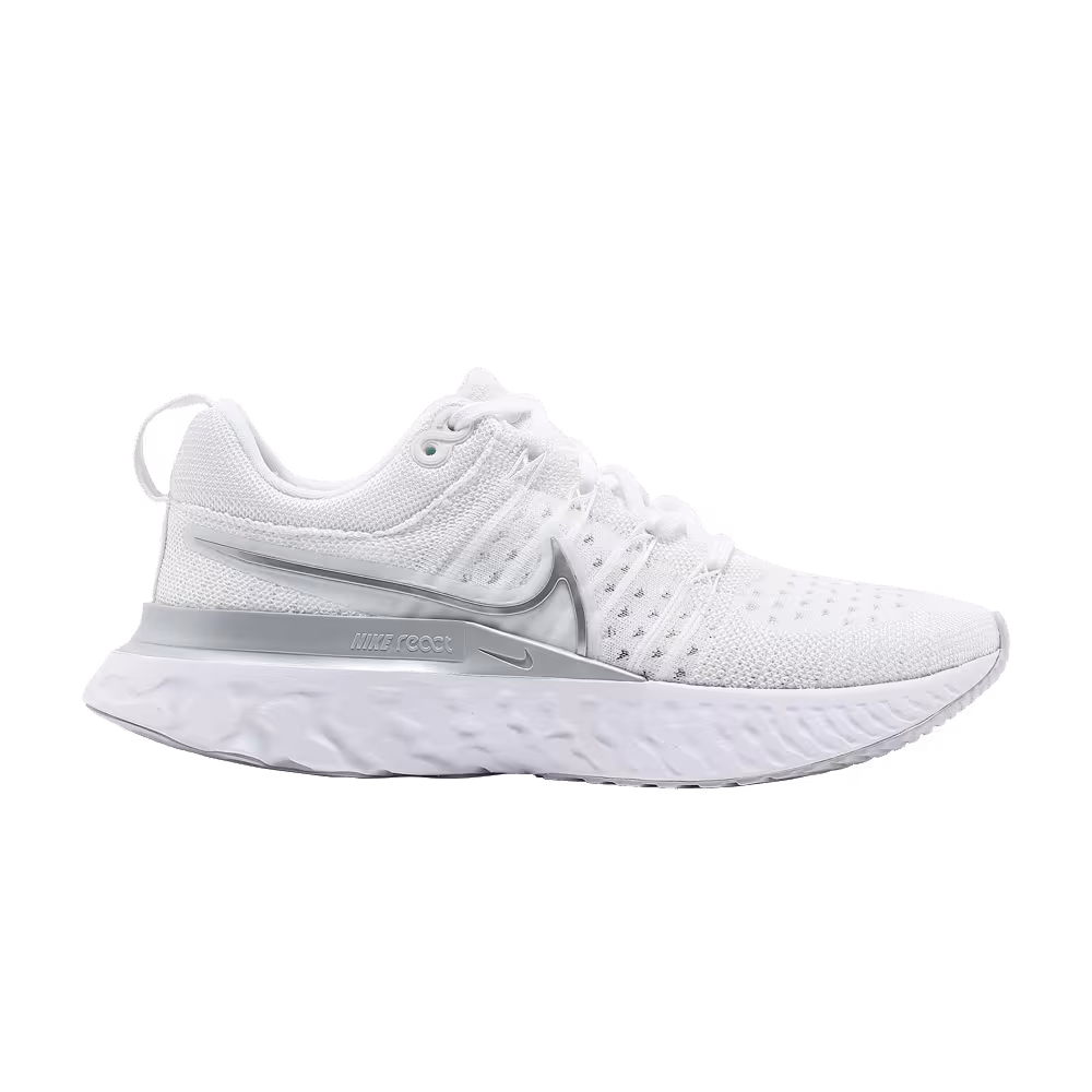 Nike Women's React Infinity Run Flyknit 2 White Metallic Silver