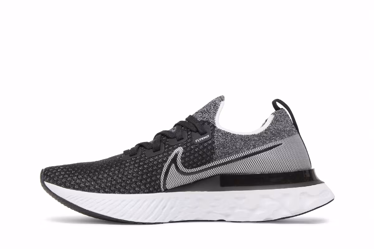 Nike React Infinity Run Flyknit Black White, view 4