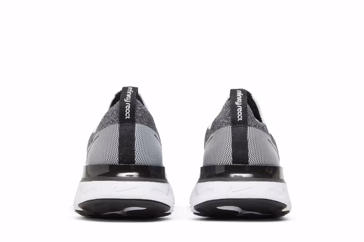 Nike React Infinity Run Flyknit Black White, view 7