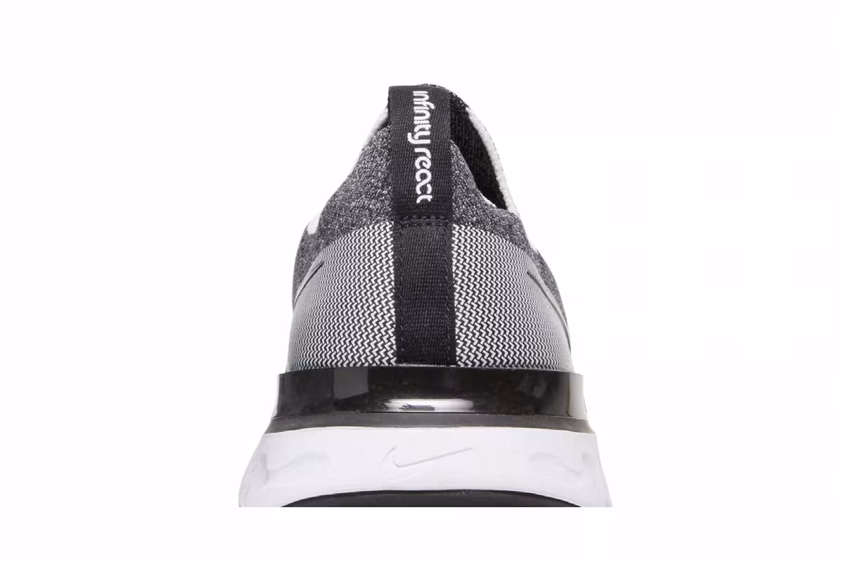 Nike React Infinity Run Flyknit Black White, view 8