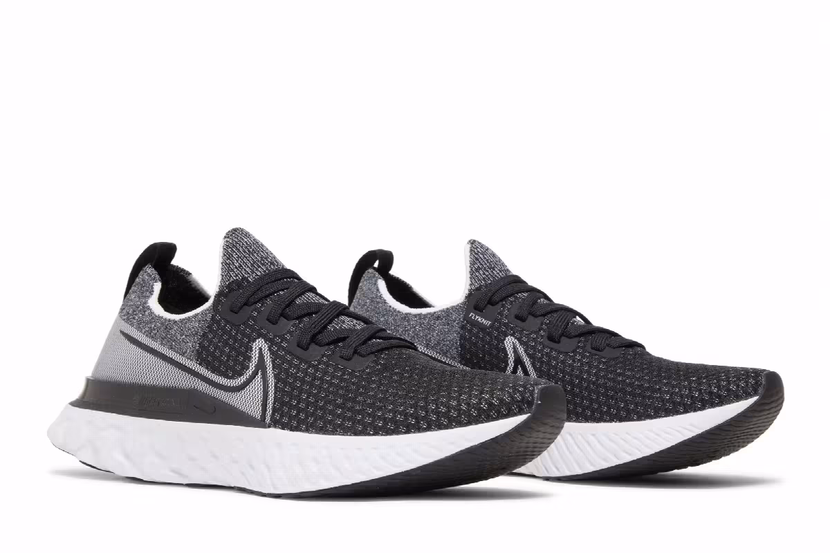 Nike React Infinity Run Flyknit Black White, view 9