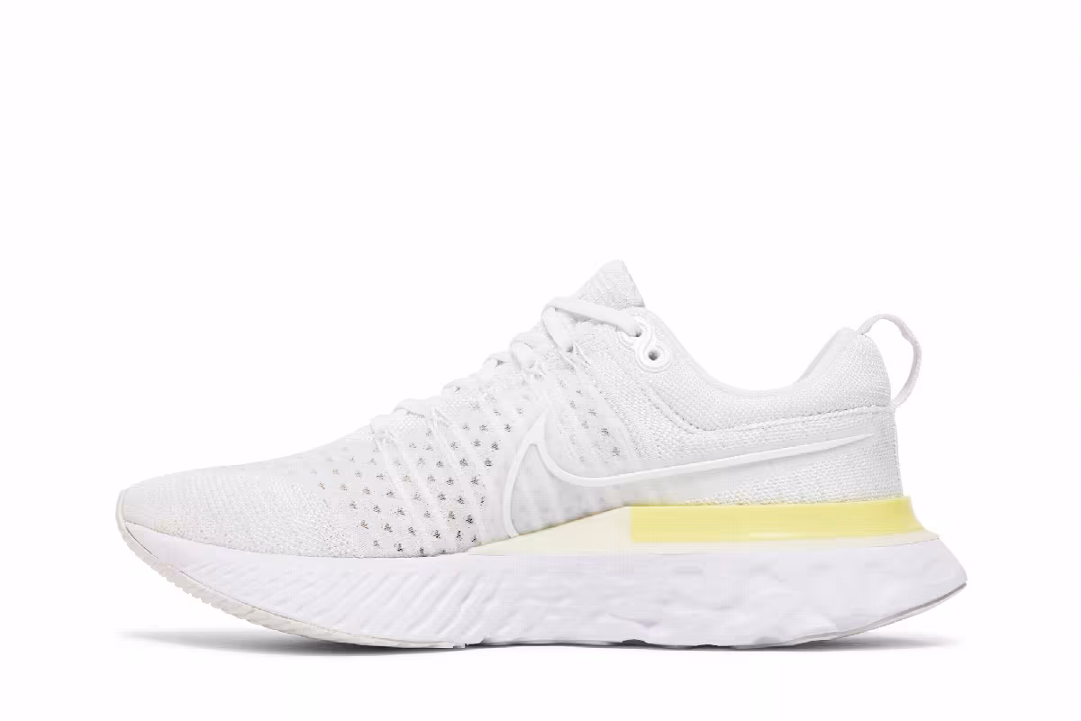 Nike Women's React Infinity Run Flyknit 2 White Light Citron, view 4