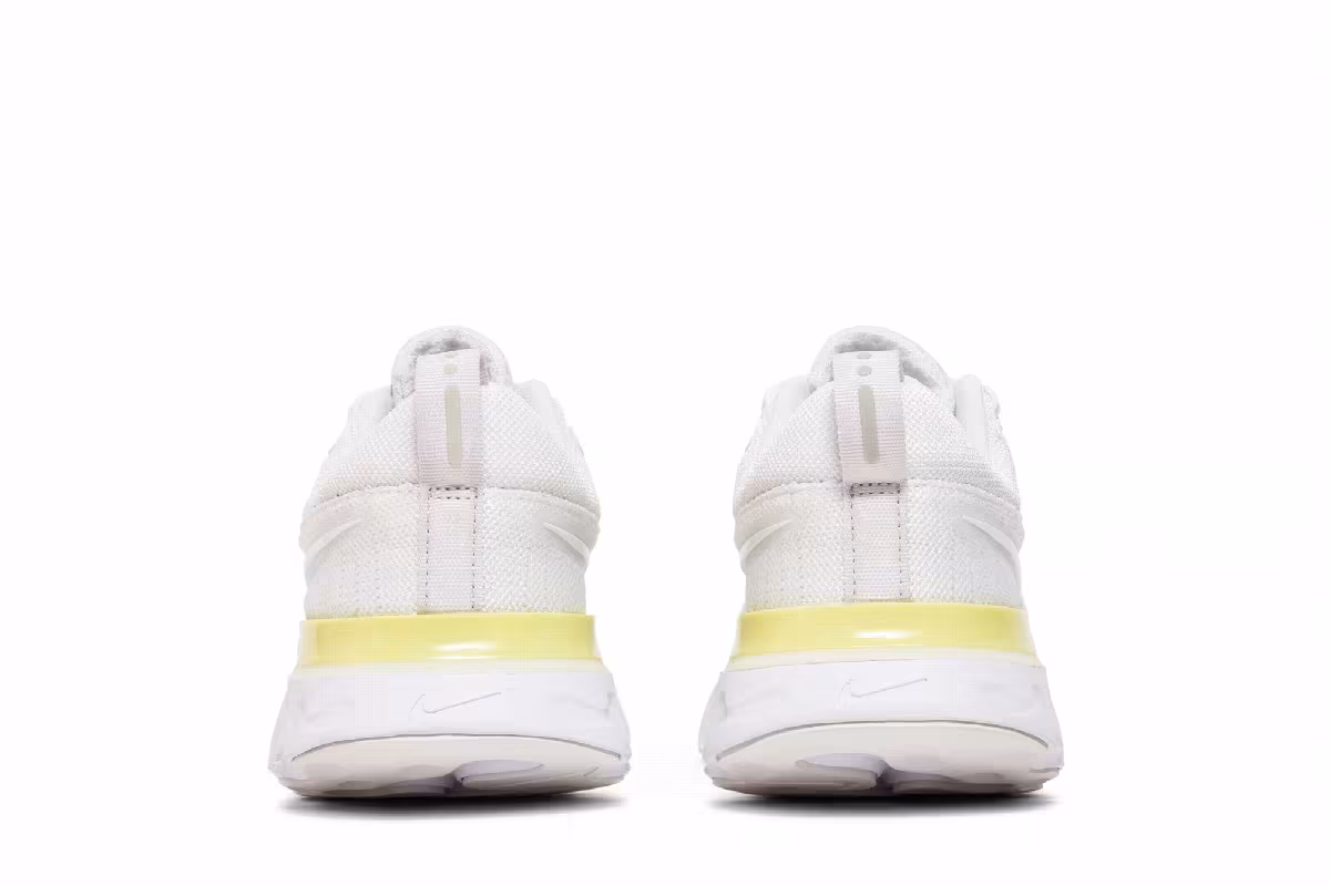 Nike Women's React Infinity Run Flyknit 2 White Light Citron, view 7