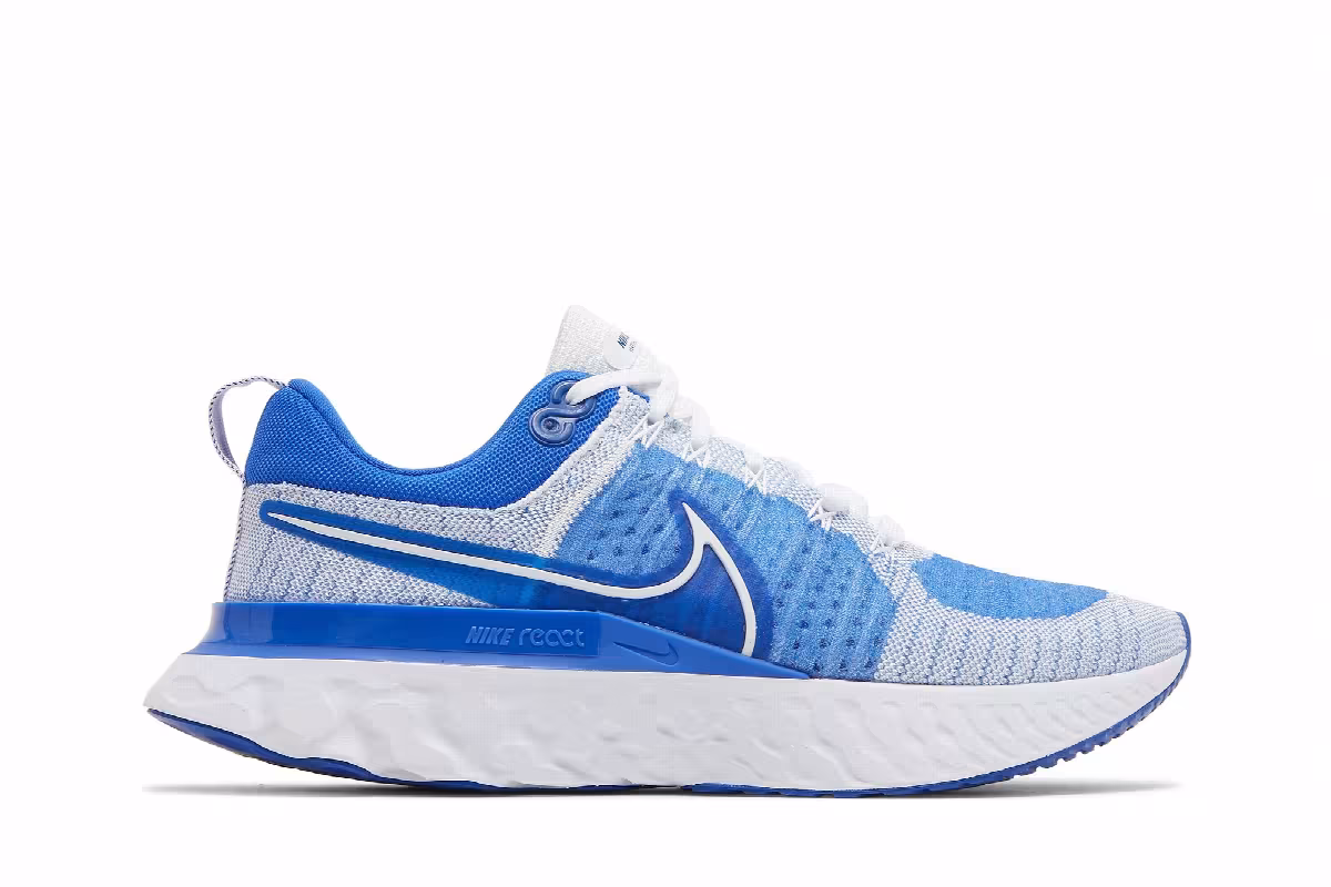 Nike React Infinity Run Flyknit 2 White Hyper Royal, view 2