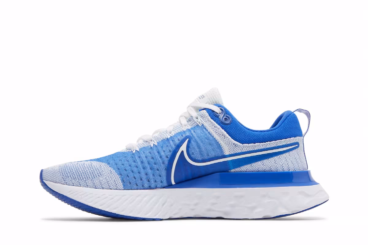 Nike React Infinity Run Flyknit 2 White Hyper Royal, view 4