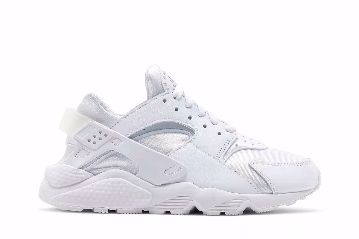 Nike Women's Air Huarache Triple White, view 2