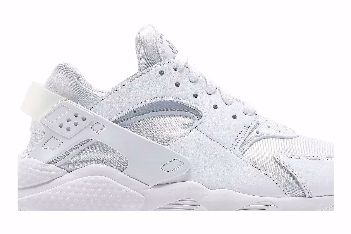 Nike Women's Air Huarache Triple White, view 3