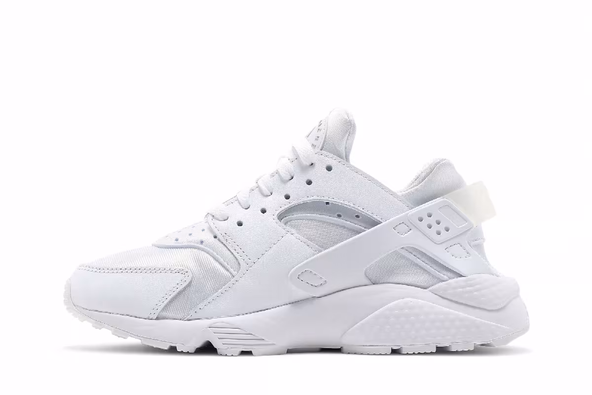 Nike Women's Air Huarache Triple White, view 4