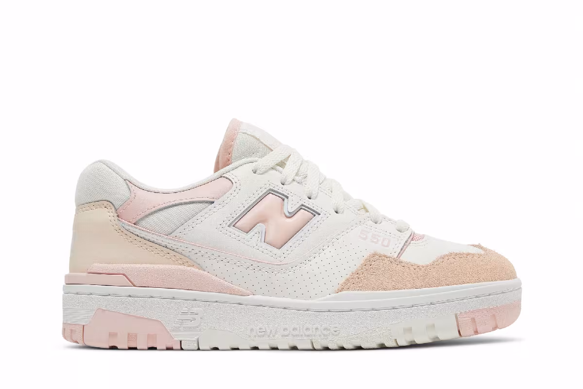 New Balance Women's 550 White Pink, view 2