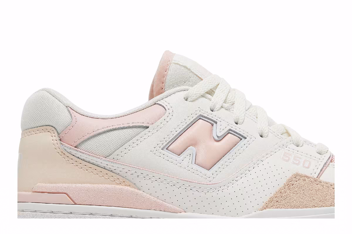New Balance Women's 550 White Pink, view 3
