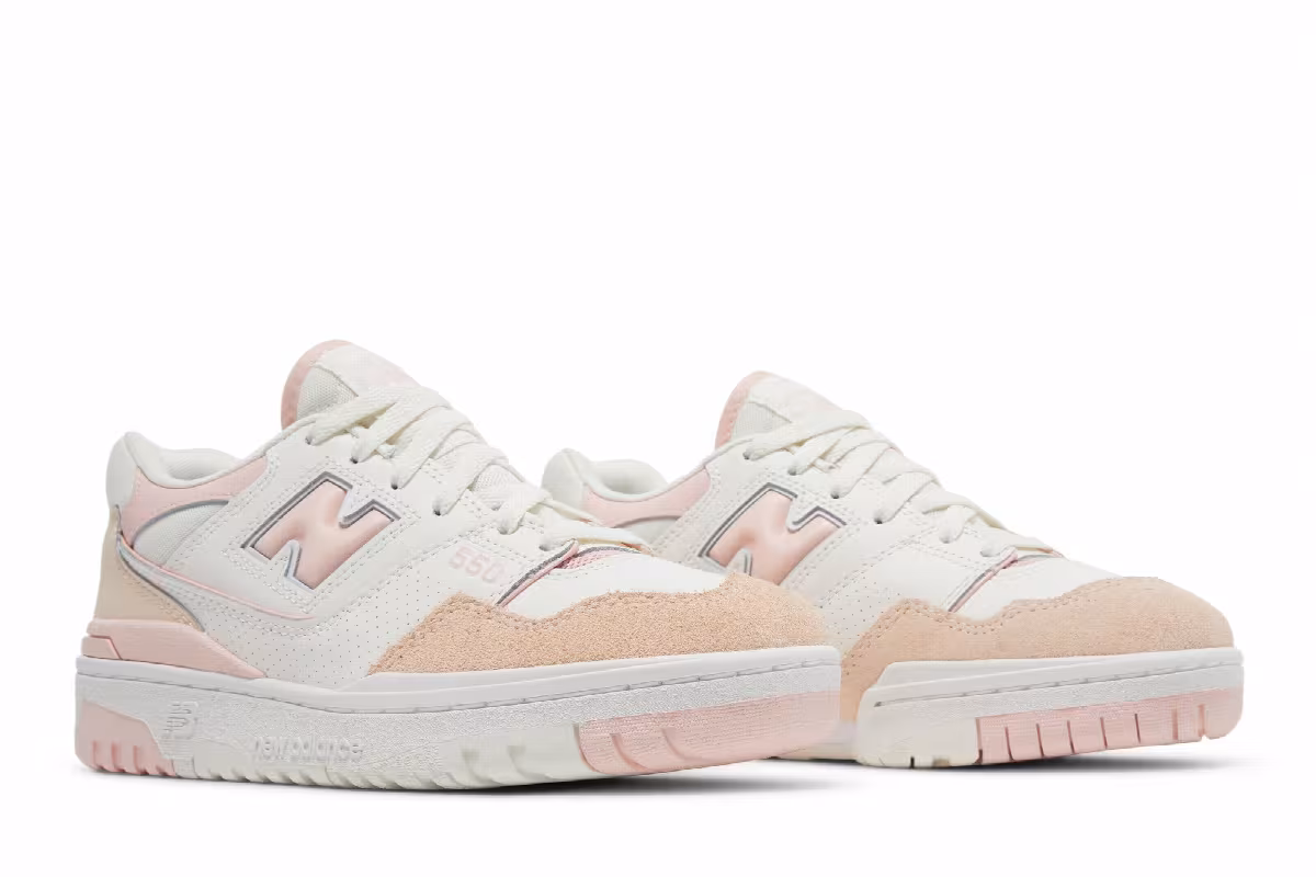 New Balance Women's 550 White Pink, view 9