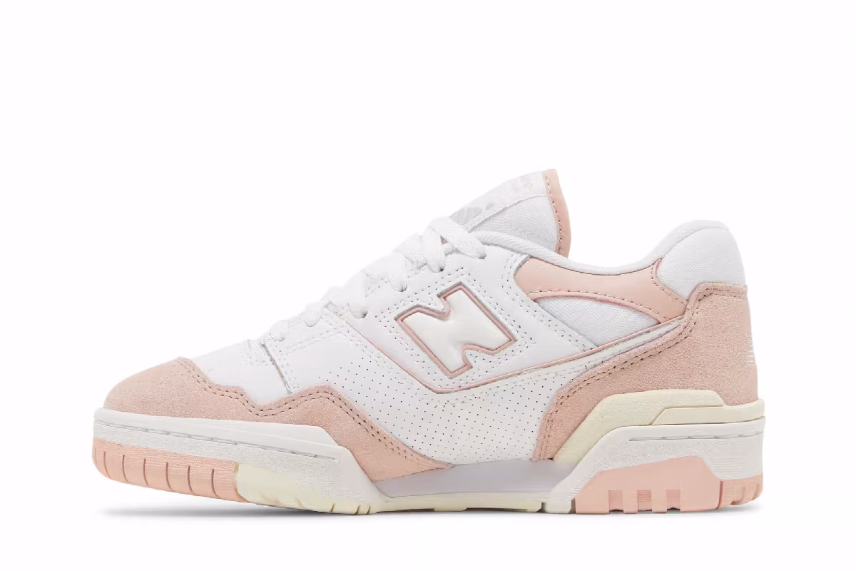 New Balance Women's 550 Pink Sand White, view 4