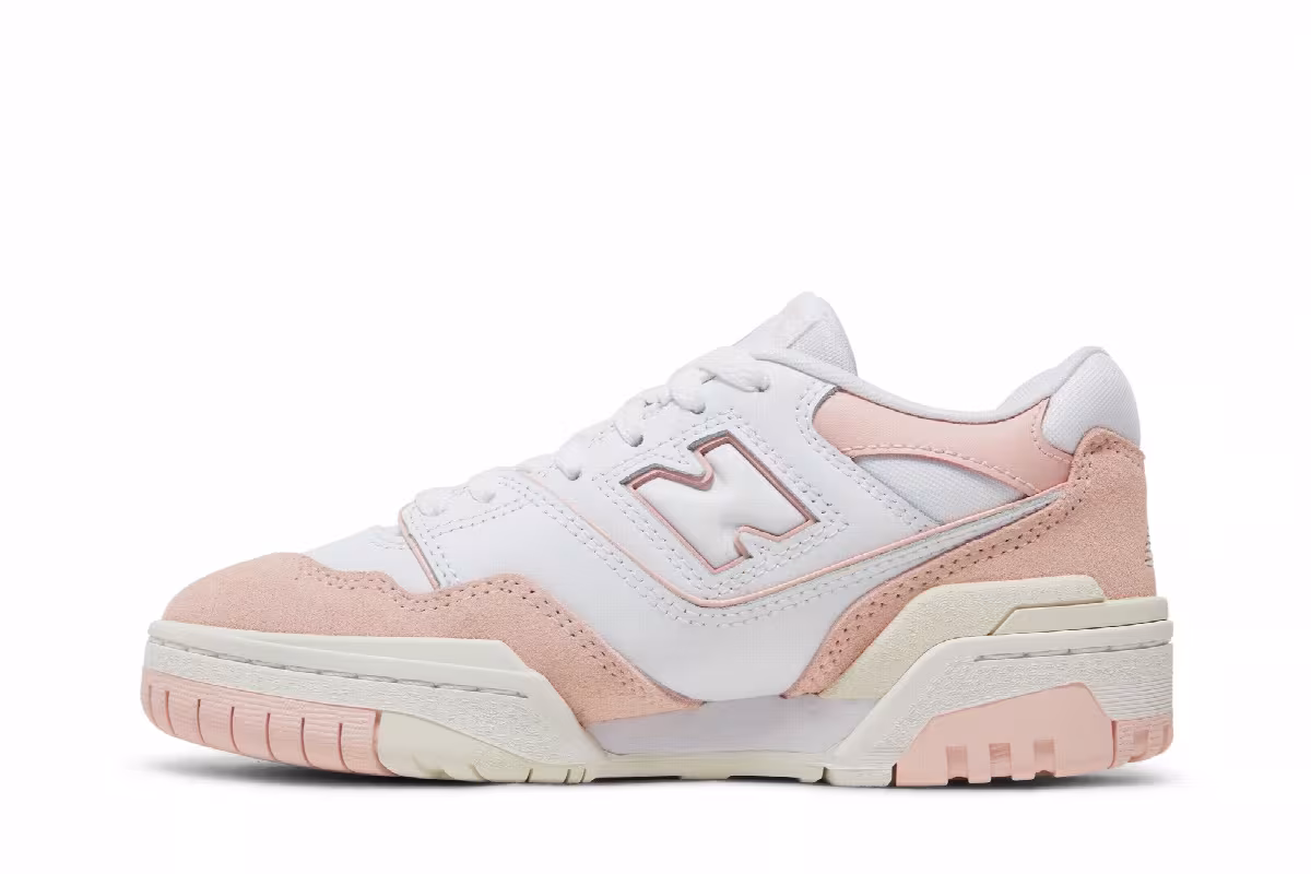 New Balance 550 Big Kid Pink Sand White, view 4