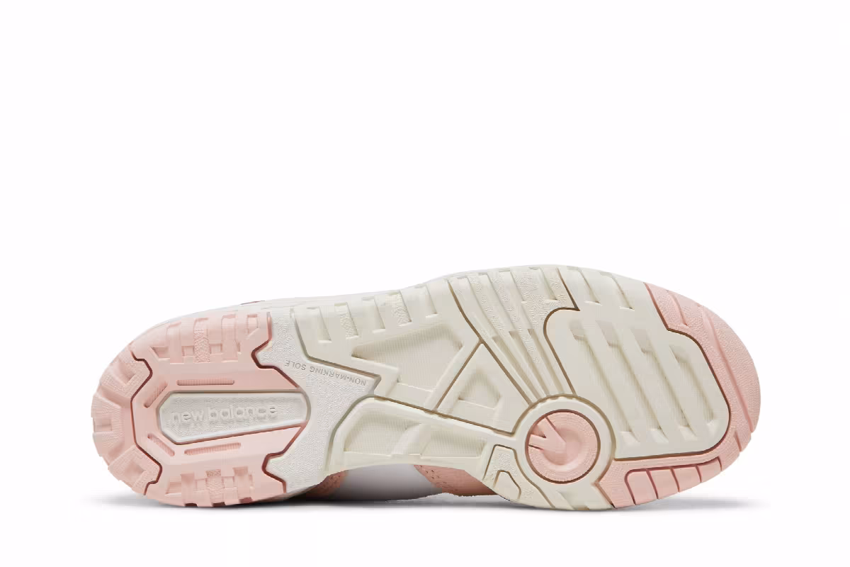 New Balance 550 Big Kid Pink Sand White, view 5