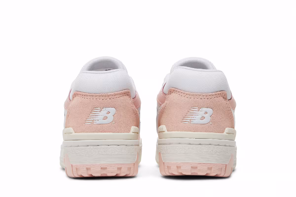 New Balance 550 Big Kid Pink Sand White, view 7