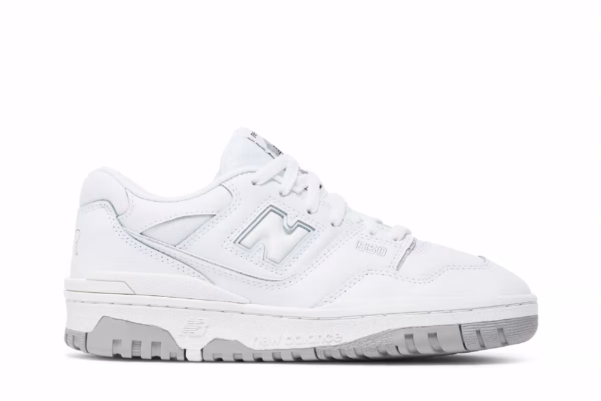 New Balance 550 Big Kid White Grey, view 2