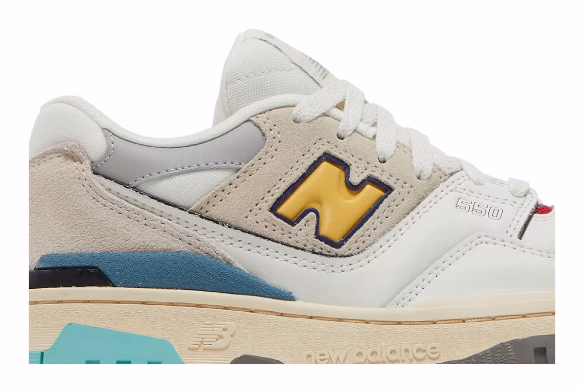 New Balance 550 Big Kid White Surf, view 3
