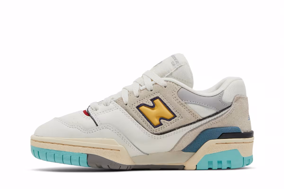 New Balance 550 Big Kid White Surf, view 4