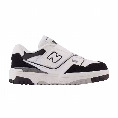 New Balance 550 Bungee Lace Top Strap Little Kid 'White Black Rain Cloud'
