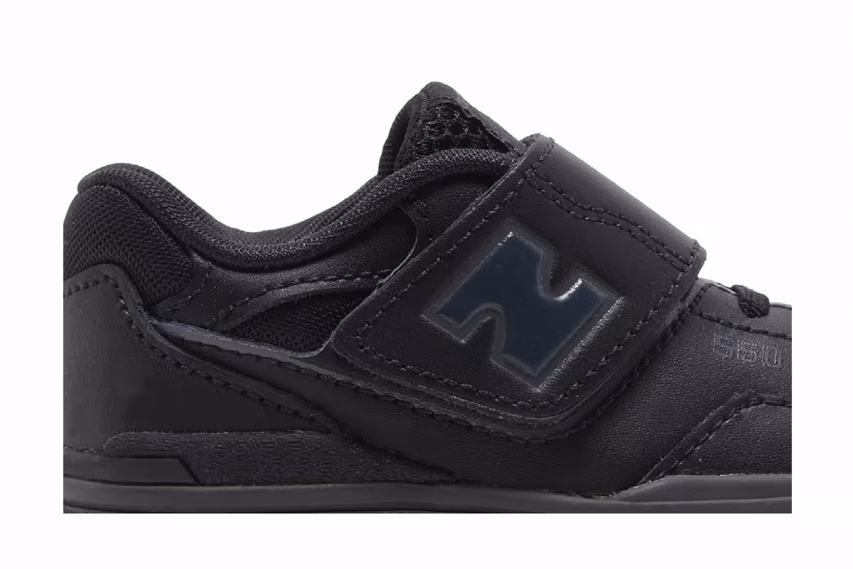 New Balance 550 Bungee Lace Toddler Triple Black, view 3