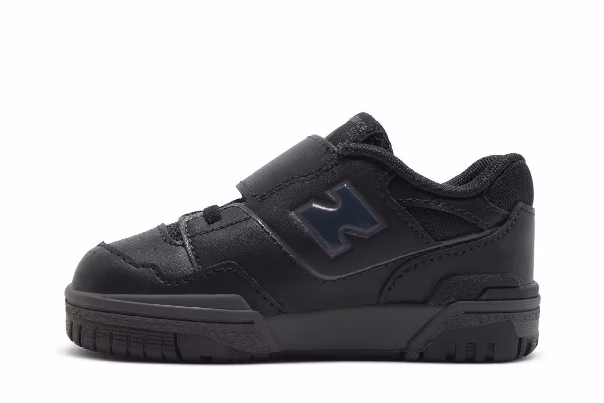 New Balance 550 Bungee Lace Toddler Triple Black, view 4