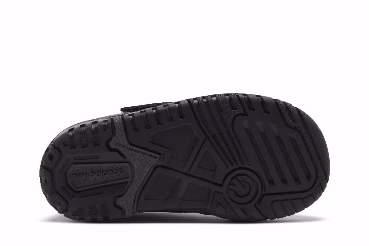 New Balance 550 Bungee Lace Toddler Triple Black, view 5