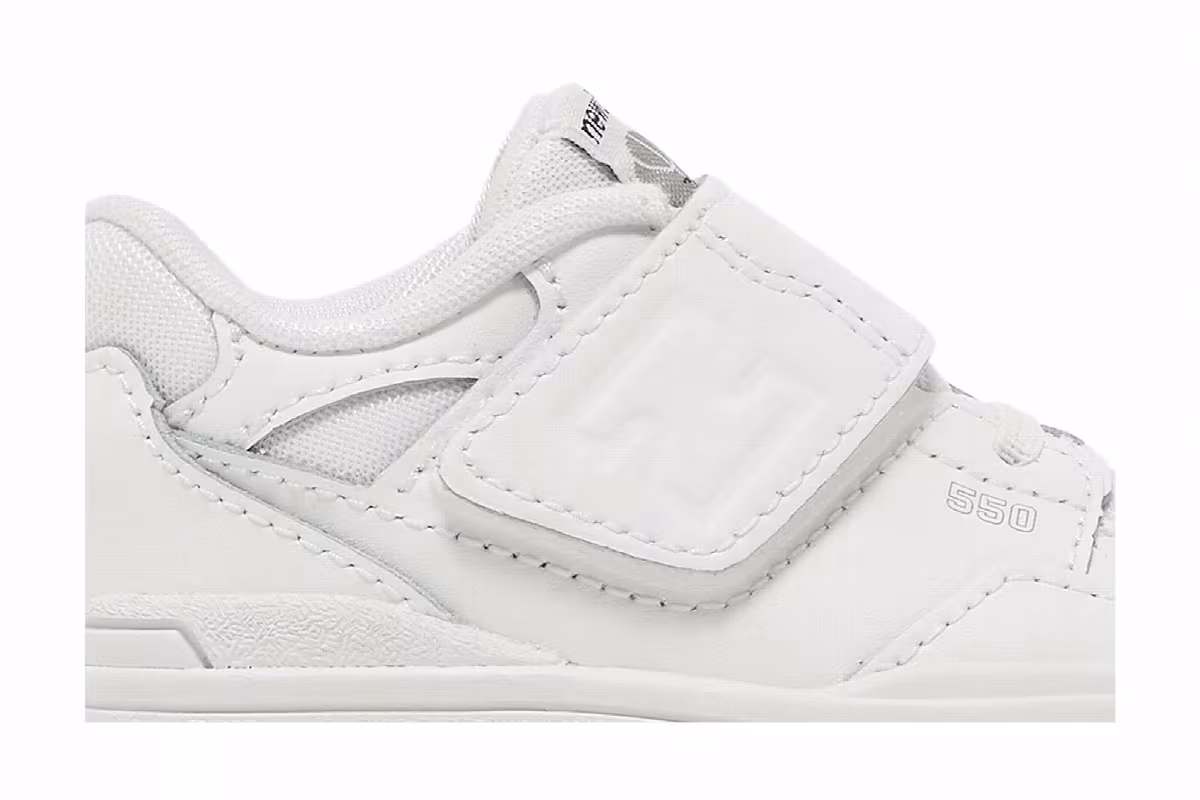 New Balance 550 Bungee Lace Toddler White Grey, view 3