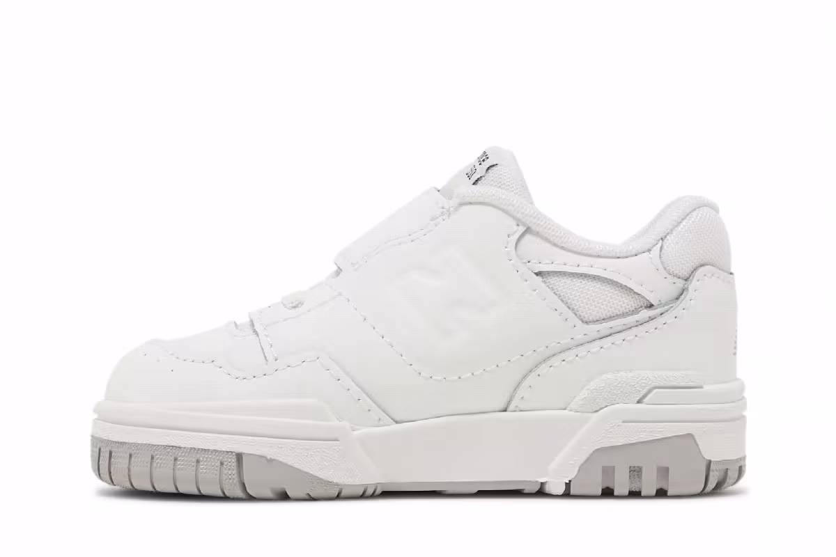 New Balance 550 Bungee Lace Toddler White Grey, view 4