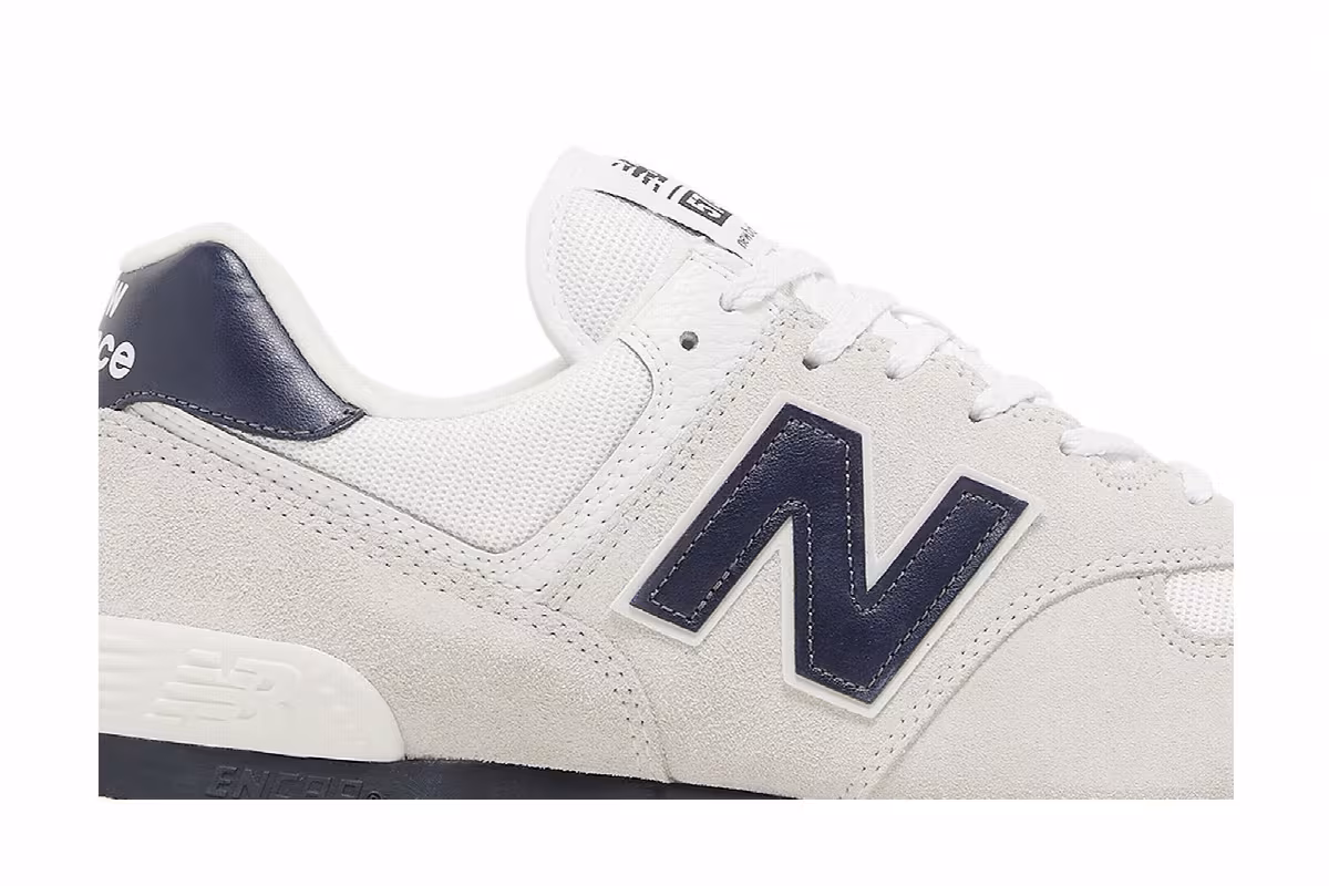 New Balance 574 White Navy Gum, view 3
