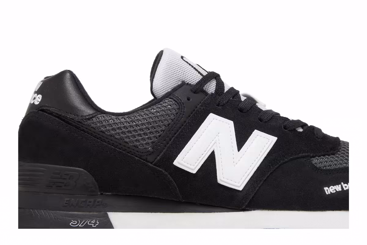New Balance 574 Rugged Black White, view 3