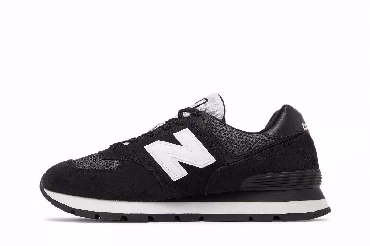New Balance 574 Rugged Black White, view 4