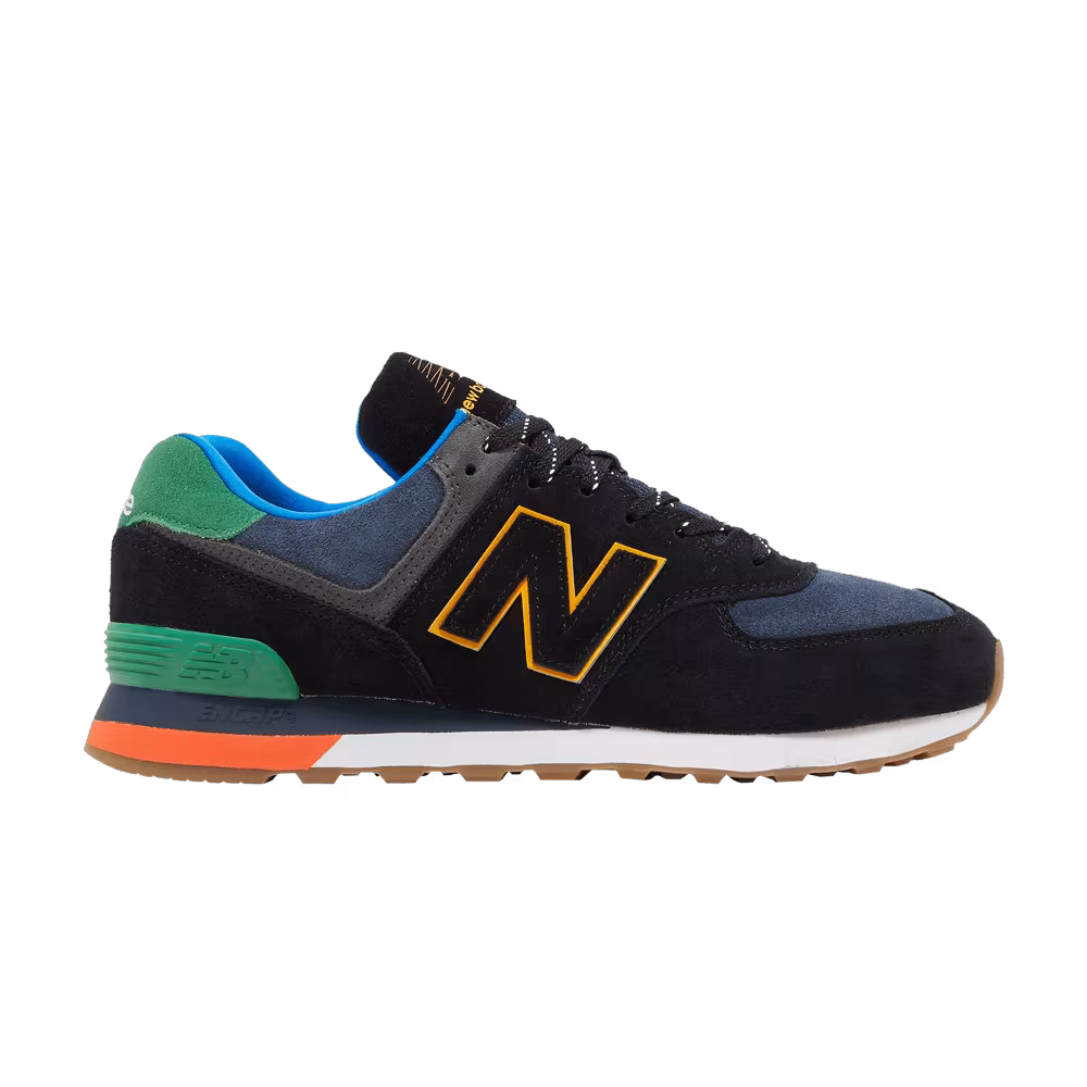 New Balance 574 Black Varsity Green
