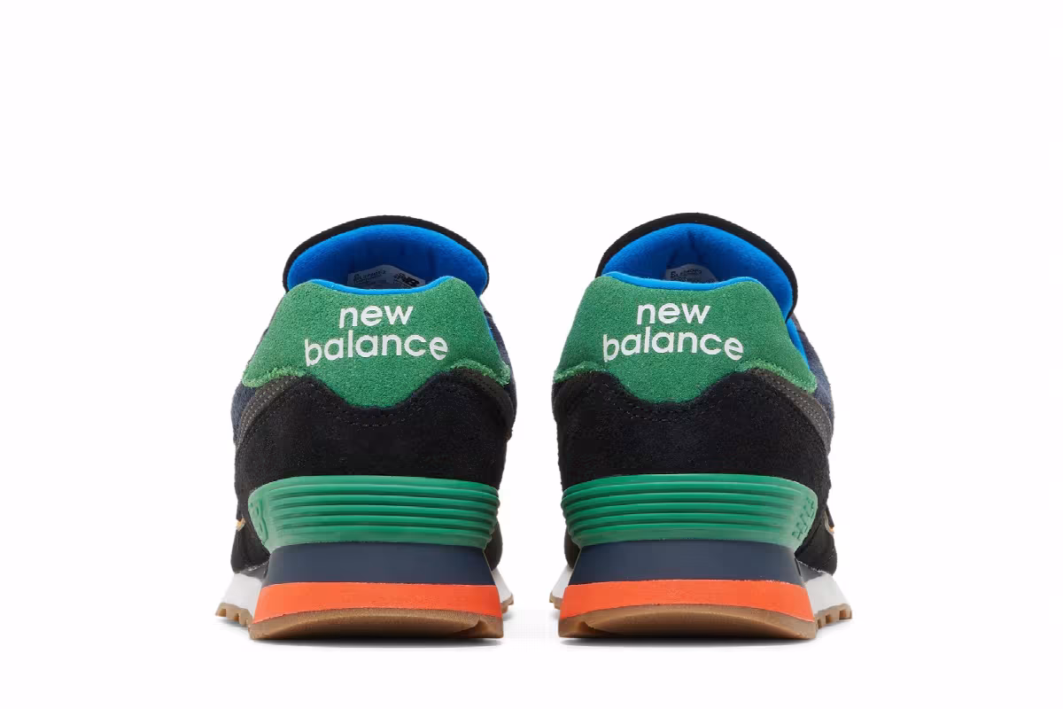 New Balance 574 Black Varsity Green, view 7