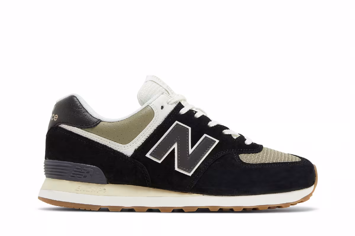 New Balance 574 Black True Camo Gum, view 2