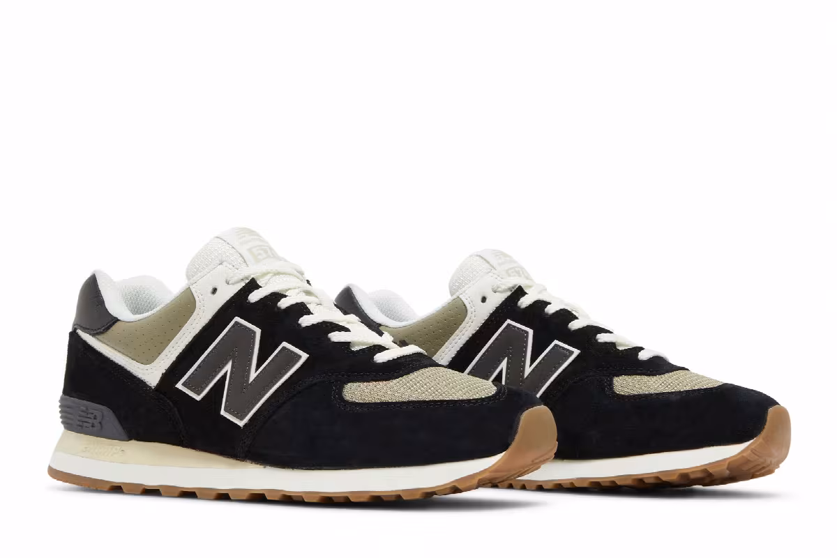 New Balance 574 Black True Camo Gum, view 9