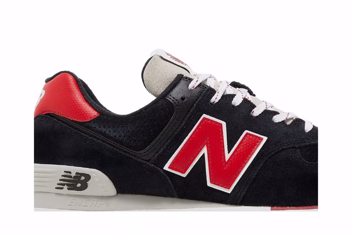 New Balance 574 Rugged Black Red, view 3