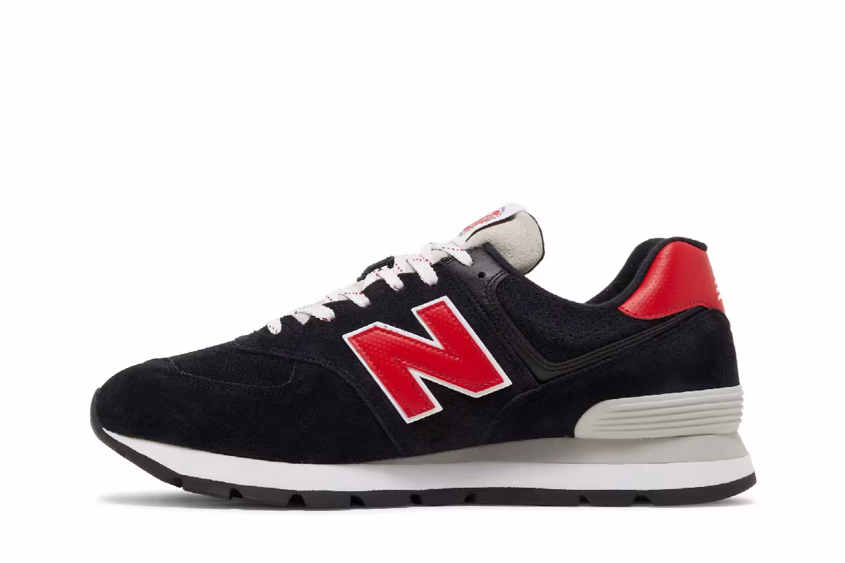 New Balance 574 Rugged Black Red, view 4