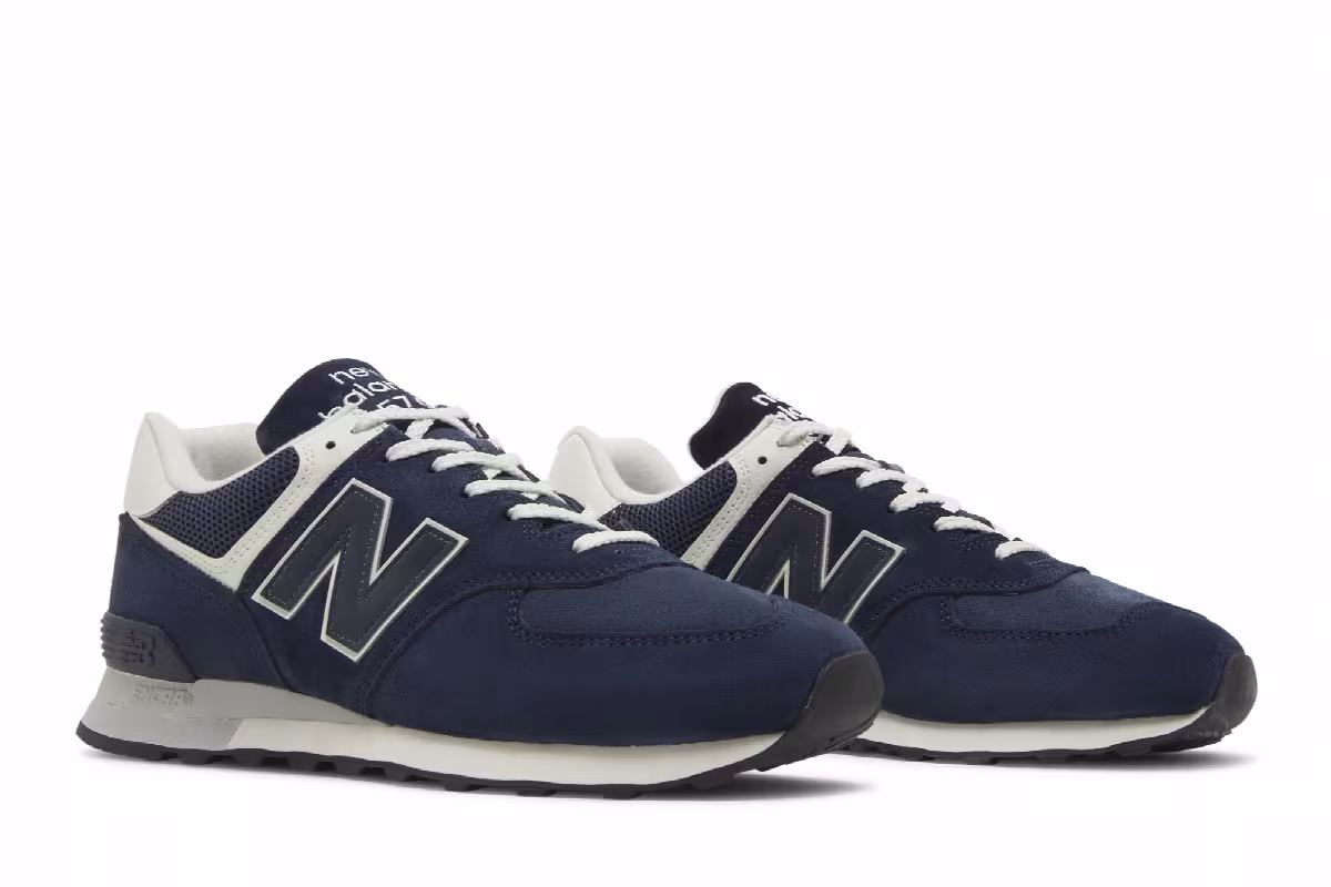 New Balance 574 Navy White, view 9