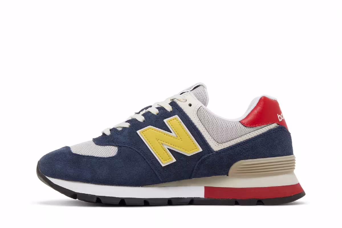 New Balance 574 Rugged Blue Yellow, view 4