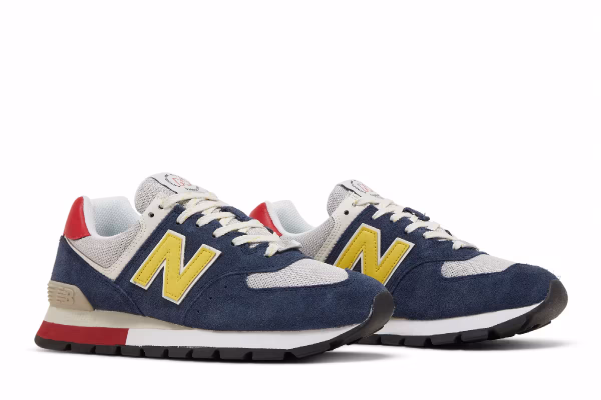New Balance 574 Rugged Blue Yellow, view 9