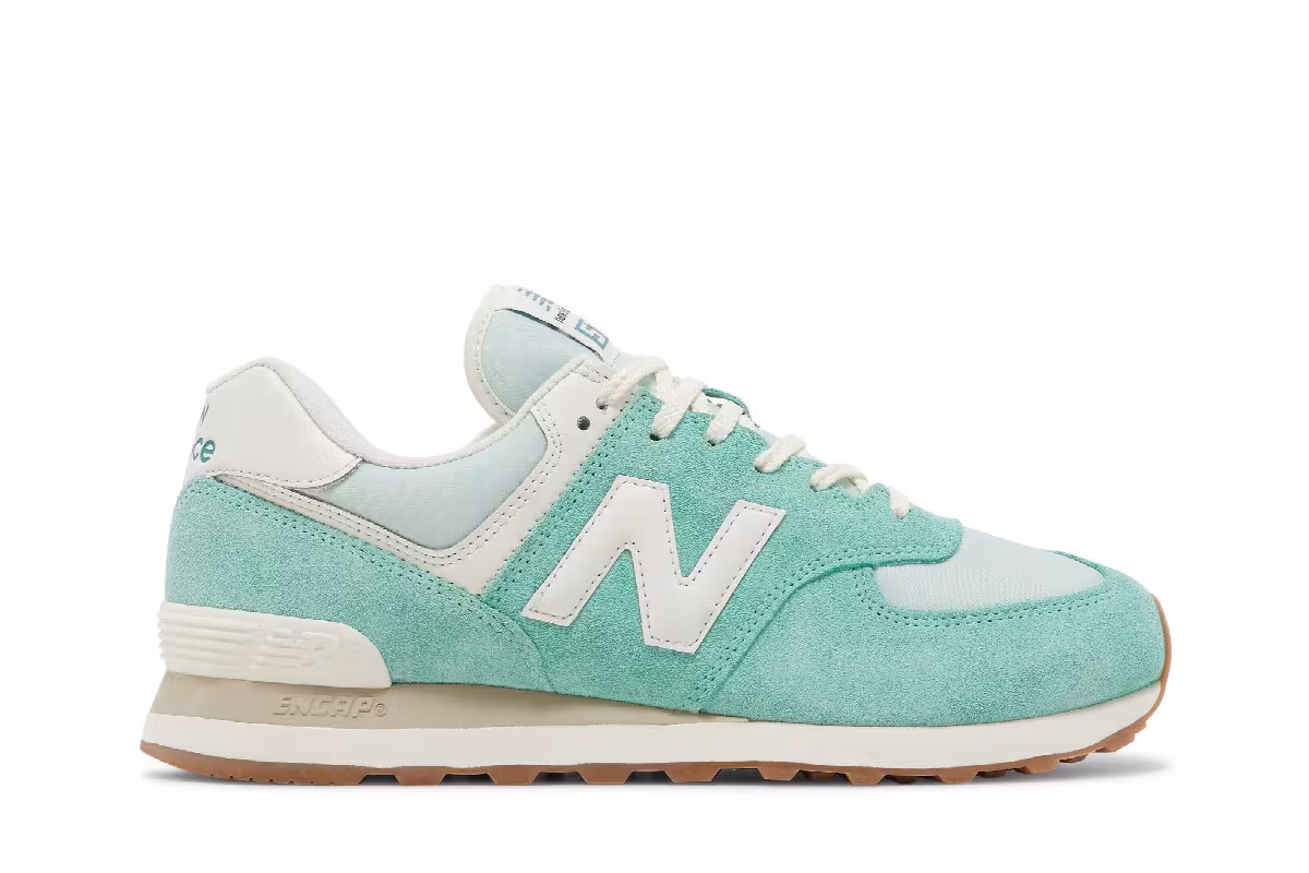New Balance 574 Green White Gum, view 2