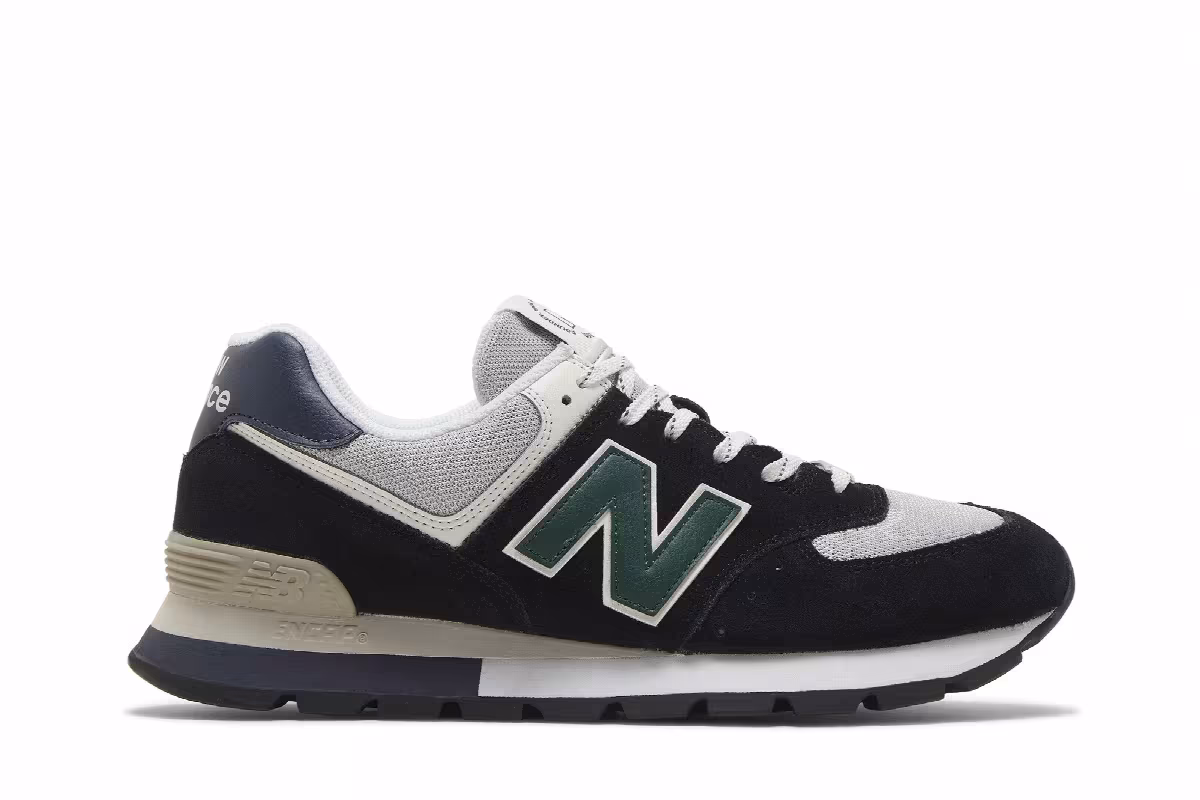 New Balance 574 Rugged Black Green, view 2