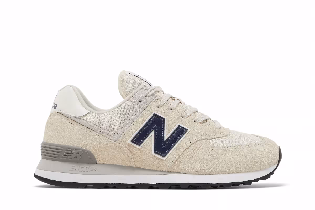 New Balance 574v2 Tan Navy, view 2