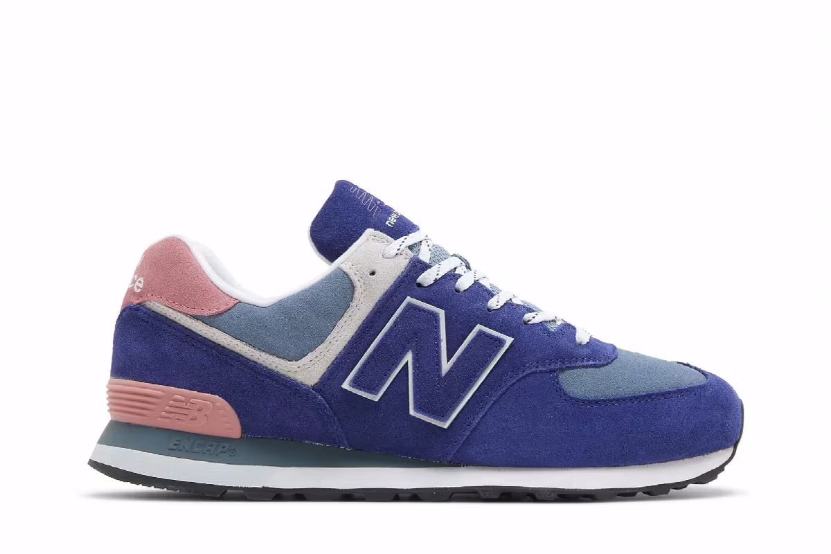 New Balance 574 Navy Natural Pink, view 2