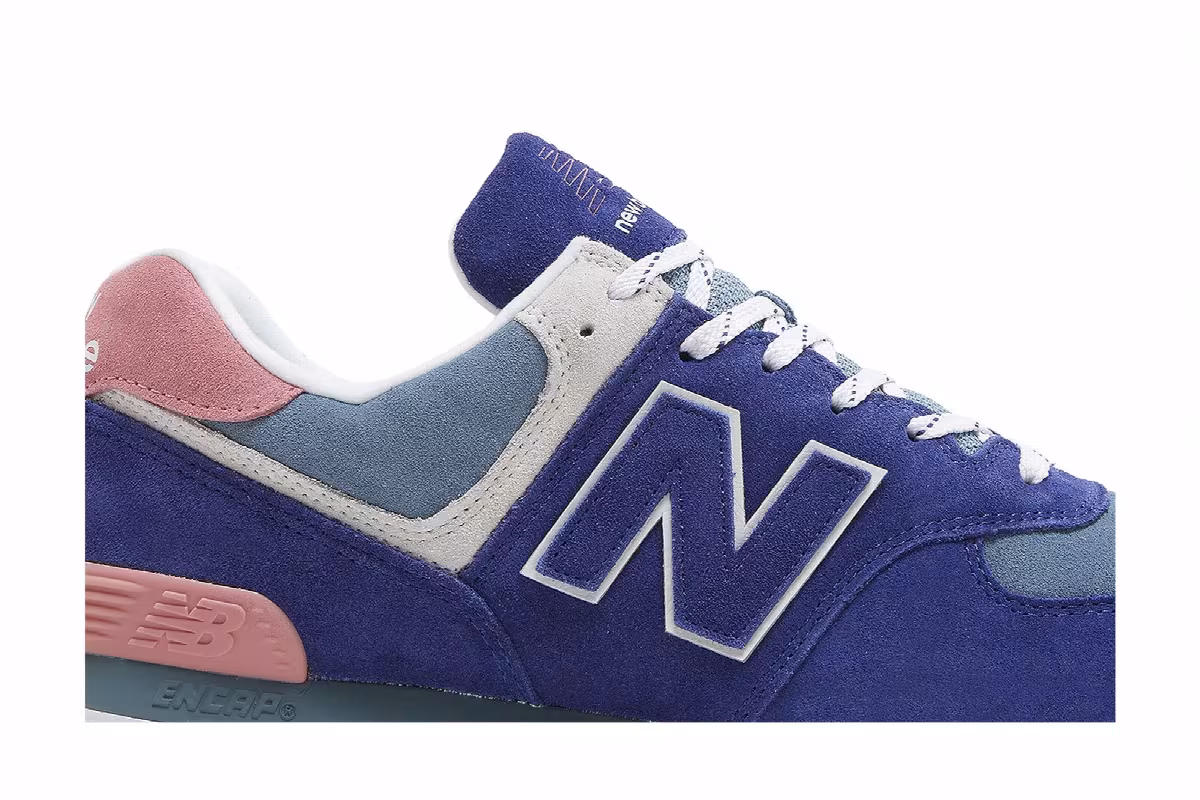New Balance 574 Navy Natural Pink, view 3