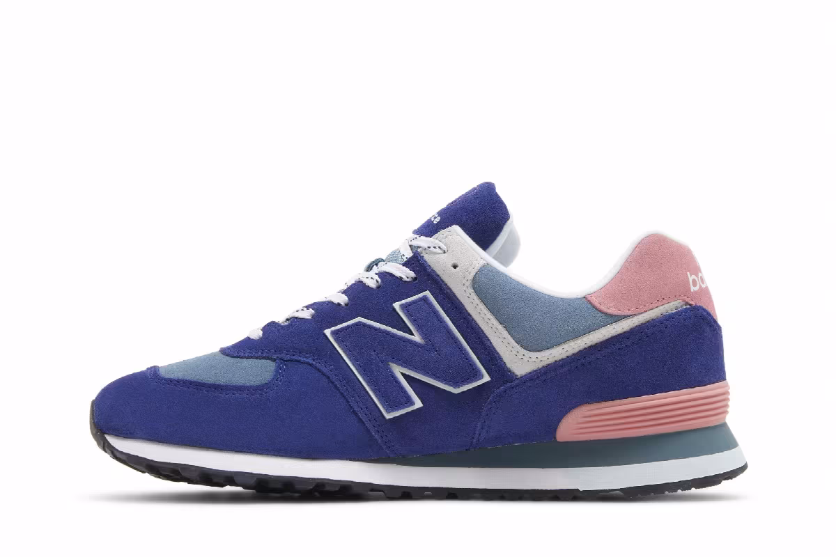 New Balance 574 Navy Natural Pink, view 4