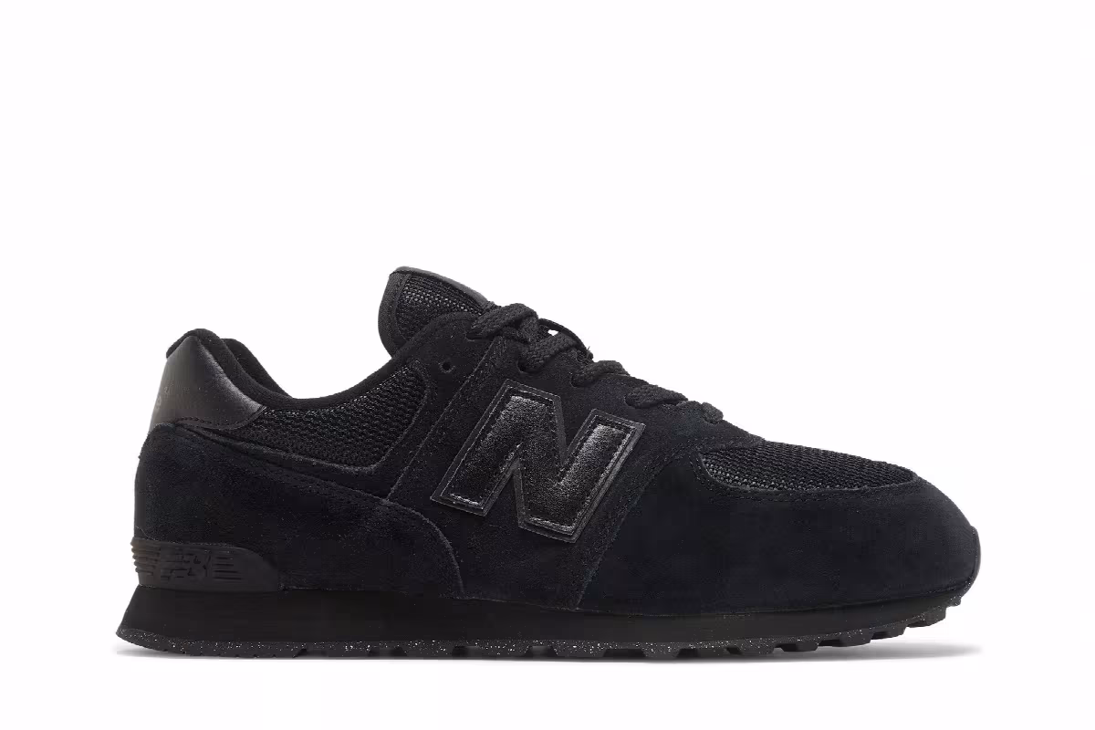 New Balance 574 Big Kid Core Pack - Black, view 2